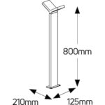 Φωτιστικό LED δαπέδου 12W 3000K 500lm 210x800 IP54 - Image 2