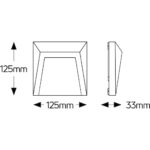 Απλίκα LED 1.2W 3000K 110lm 125x125 IP54 - Image 2