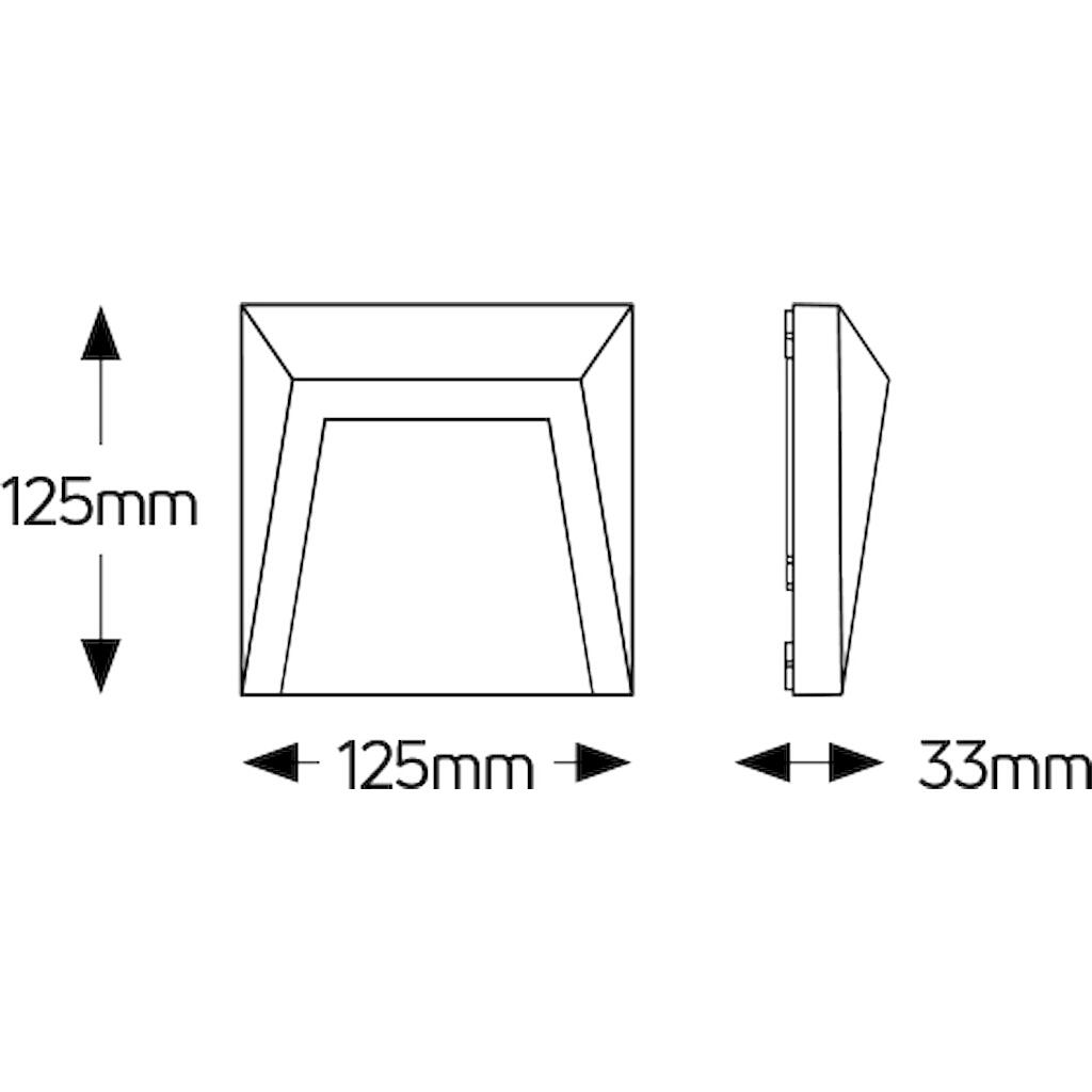LOWS125125WSG_1 Απλίκα LED 1.2W 3000K 110lm 125x125 IP54 ασημί - Image 1