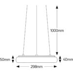 Φωτιστικό κρεμαστό LED 25W 3000K 1850lm IP40 300mm μαύρο - Image 2