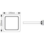 Επίτοιχο PL LED τετράγωνο 18W 3000K 1550lm 225x225mm - Image 2