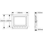 Προβολέας LED 150W 3000K 12000lm IP65 μαύρος - Image 4
