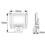 Προβολέας LED 20W 4000K 1600lm IP44 με ανιχνευτή κίνησης μαύρος - Image 2
