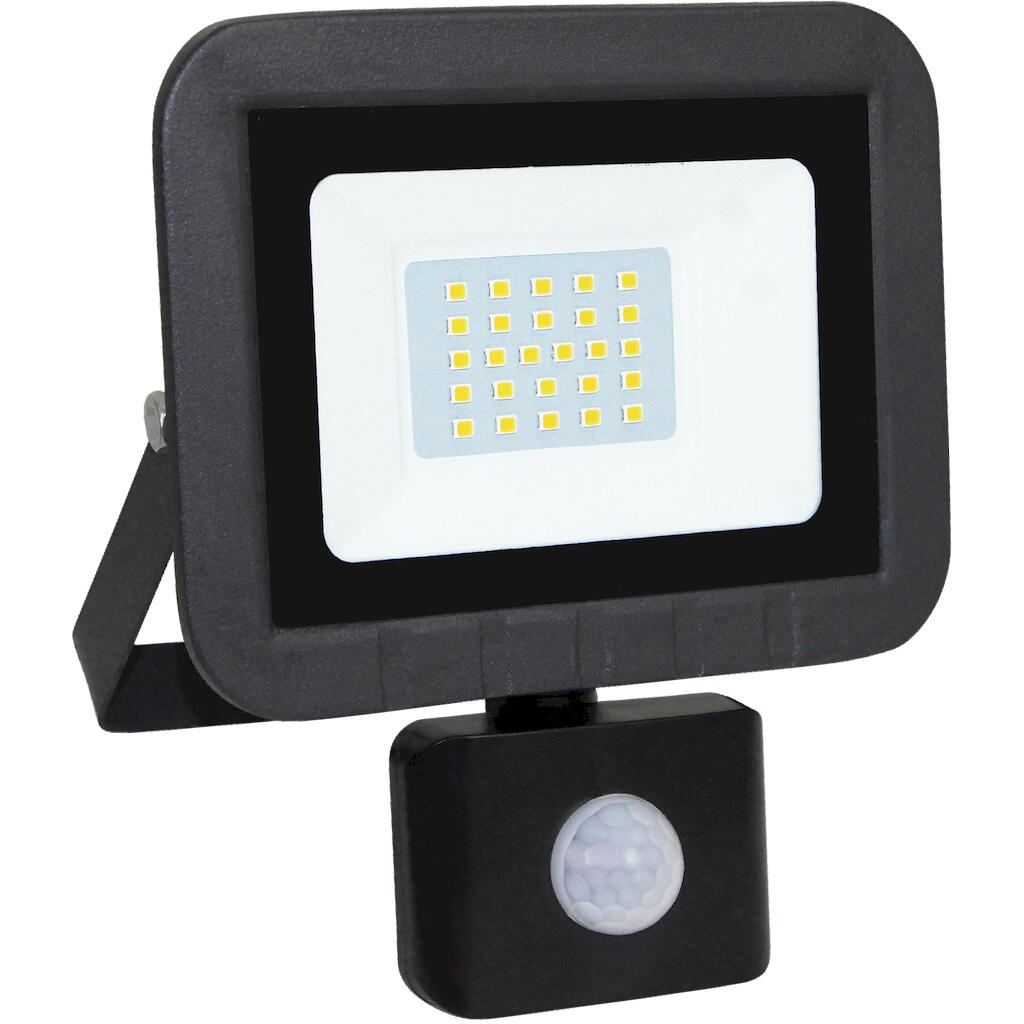 LPRM20DS_0 Προβολέας LED 20W 6500K 1600lm IP44 με ανιχνευτή κίνησης μαύρος - Image 1