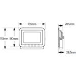 Προβολέας LED 20W 3000K 1600lm IP65 μαύρος - Image 4