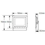 Προβολέας LED 30W 6500K 2400lm IP65 μαύρος - Image 2