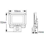 Προβολέας LED 20W 3000K 1700lm IP44 λευκός με αισθητήρα κίνησης - Image 2