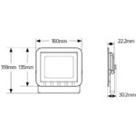 Προβολέας LED 30W 4000K 2400lm IP65 λευκός - Image 4