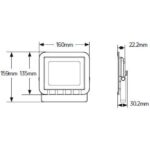 Προβολέας LED 30W 3000K 2550lm IP65 λευκός - Image 2