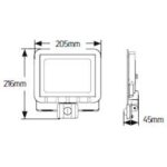 LED Προβολέας 50W 3000K με ανιχνευτή κίνησης λευκός - Image 2