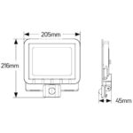LED Προβολέας 50W 3000K με ανιχνευτή κίνησης λευκός - Image 3