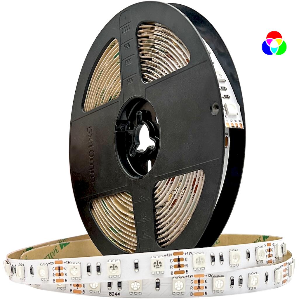 LSKIT7RGB20_0 KIT Ταινίας LED 7W 12V RGB IP20 5m + Αντάπτορας με διακόπτη + Χειριστήριο IR 24Key - Image 1