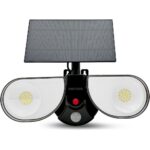 LED Ηλιακό Φωτιστικό Τοίχου Owl 8W 6500Κ 800lm IP65 μαύρος