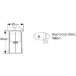 Φωτιστικό LED δαπέδου 1W 3000K 60lm IP68 Φ58mm - Image 2
