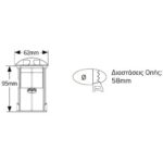 Φωτιστικό LED δαπέδου 1W 3000K 60lm IP68 Φ58mm - Image 2