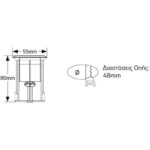 Φωτιστικό LED δαπέδου 1W 3000K 60lm IP68 Φ48mm - Image 2