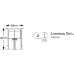 Φωτιστικό LED δαπέδου 2W 3000K 90lm IP68 Φ58mm - Image 2