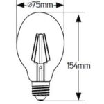 Λάμπα LED Vintage BT75 6W E27 2000K 500lm dim - Image 2