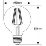 Λάμπα LED Vintage G95 6W E27 2000K 550lm - Image 4