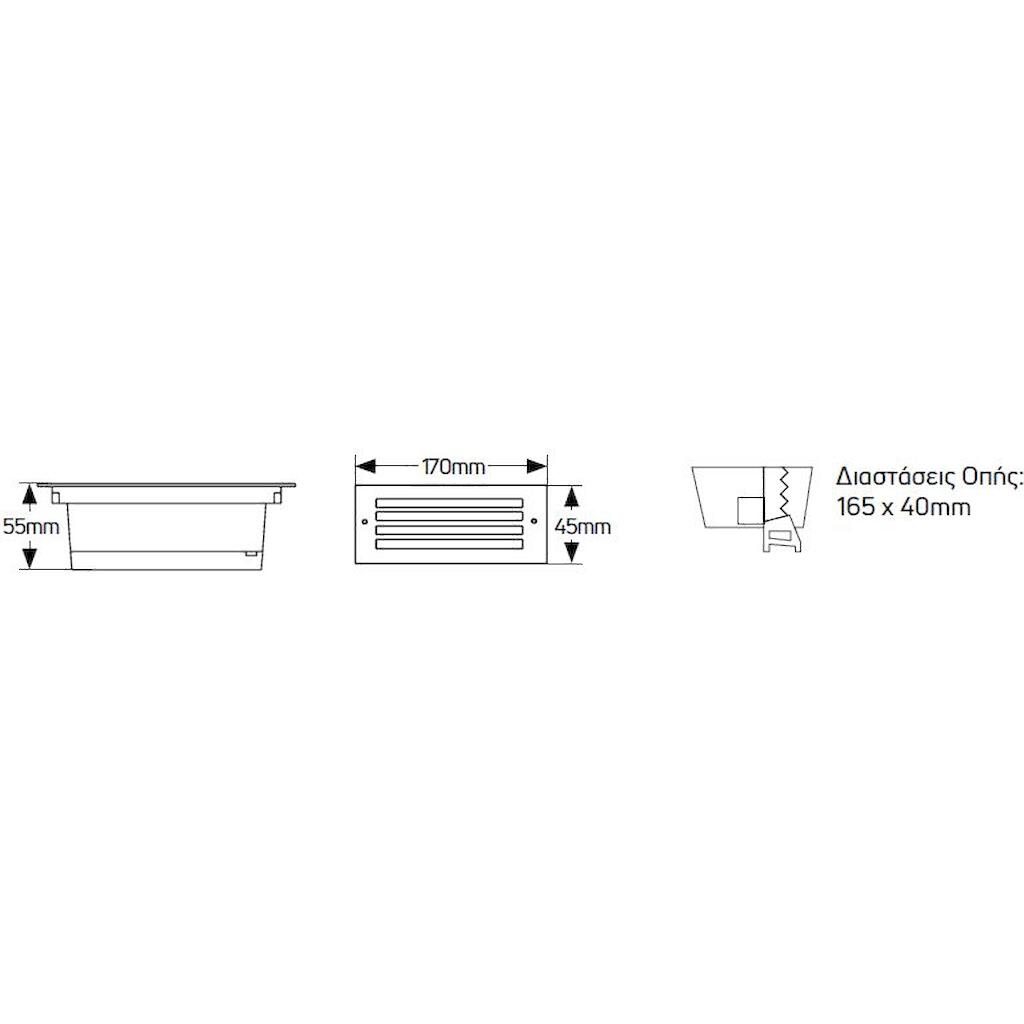 SL170L3W_1 Απλίκα LED 3W 3000K 180lm 165x40 IP65 - Image 1