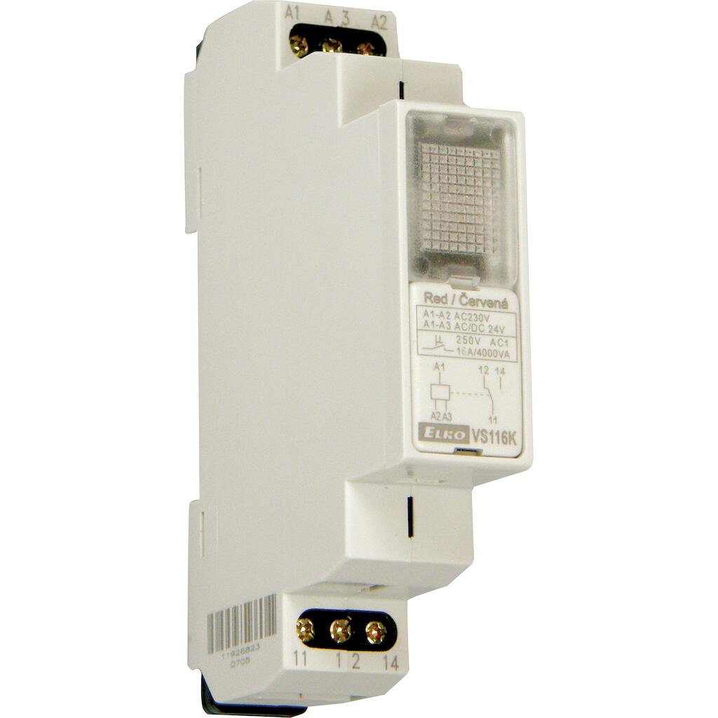VS116K_0 Ρελέ ισχύος 1θ 16Α κόκκινης λυχνίας 230V AC 1(NO/NC) - Image 1