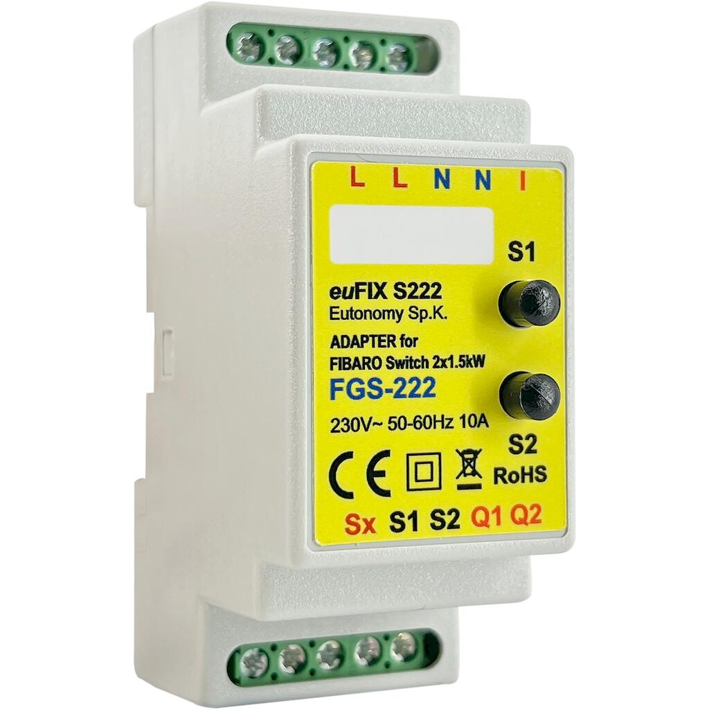 ZW-EUFR222_0 euFIX S222 DIN Adapter for Fibaro module FGS-222 - Image 1