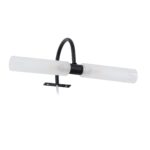 GLOBOSTAR® FLORA 60412 Μοντέρνο Φωτιστικό Τοίχου - Απλίκα Καθρέπτη Μπάνιου με Ντουί 2 x G9 AC 220-240V IP44 - Μαύρο Ματ - Μ31 x Π13 x Υ12cm