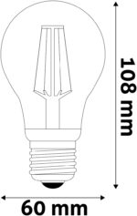 Avide LED Λάμπα Filament Σφαίρα 4.9W E27 A60 NW 4000K Super High Lumen - Image 3