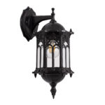 GLOBOSTAR® DARCY 00657 Vintage Φωτιστικό Τοίχου - Απλίκα με Ντουί 1 x E27 AC 220-240V IP20 - Μαύρο - Μ15.5 x Π15.5 x Υ34.5cm - Image 2