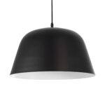 GLOBOSTAR® UPVALE 01281 Μοντέρνο Κρεμαστό Φωτιστικό Οροφής με Ντουί 1 x E27 AC 220-240V IP20 - Μαύρο & Λευκό - Μ40 x Π40 x Υ24cm - Image 2