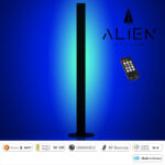GloboStar® ALIEN-DIVA-BLACK-50-6 ALIEN Design DIVA Μοντέρνο Minimal Nordic Μεταλλικό Φωτιστικό Επιτραπέζιο - Πορτατίφ - Λαμπατέρ Μαύρο LED 8W 800lm με Ασύρματο Χειριστήριο RF & Dimmer IP20 Μπλε Μ3 x Π1.6 x Υ50cm - Image 3