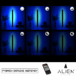 GloboStar® ALIEN-DIVA-BLACK-50-6 ALIEN Design DIVA Μοντέρνο Minimal Nordic Μεταλλικό Φωτιστικό Επιτραπέζιο - Πορτατίφ - Λαμπατέρ Μαύρο LED 8W 800lm με Ασύρματο Χειριστήριο RF & Dimmer IP20 Μπλε Μ3 x Π1.6 x Υ50cm - Image 2
