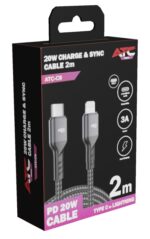 ATC-C9 Καλώδιο Φόρτισης & Συγχρονισμού USB-C σε Lightning 20W 2m - Image 2