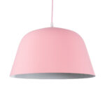 GLOBOSTAR® UPVALE 01284 Μοντέρνο Κρεμαστό Φωτιστικό Οροφής με Ντουί 1 x E27 AC 220-240V IP20 - Ροζ & Λευκό - Μ40 x Π40 x Υ24cm - Image 2