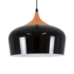 GLOBOSTAR® VILI 01261 Μοντέρνο Κρεμαστό Φωτιστικό Οροφής με Ντουί 1 x E27 AC 220-240V IP20 - Μαύρο & Μπεζ - Μ35 x Π35 x Υ27cm - Image 2