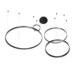 kelvo® VENOM KLV-101-0202 Κρεμαστό Φωτιστικό Οροφής LED 150W 15000lm 120° AC 220-240V IP20 Ρυθμιζόμενο Λευκό CCT με Χειριστήριο από 2700K έως 6000K Dimmable - Lumileds SMD Chip - Μαύρο Ματ - Μ150 x Π90 x Υ60cm - 3 Χρόνια Εγγύηση - Image 4