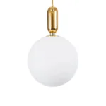 kelvo® ESTETICO KLV-101-0383 Κρεμαστό Φωτιστικό Οροφής για Λάμπα με Ντουί E27 AC 220-240V IP20 - Χρυσό Βούρτσας Πλατίνα & Λευκό - Μ30 x Π30 x Υ48cm - Image 4