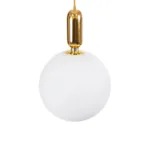 kelvo® ESTETICO KLV-101-0383 Κρεμαστό Φωτιστικό Οροφής για Λάμπα με Ντουί E27 AC 220-240V IP20 - Χρυσό Βούρτσας Πλατίνα & Λευκό - Μ30 x Π30 x Υ48cm - Image 6