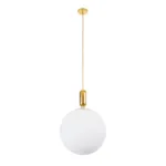 kelvo® ESTETICO KLV-101-0384 Κρεμαστό Φωτιστικό Οροφής για Λάμπα με Ντουί E27 AC 220-240V IP20 - Χρυσό Βούρτσας Πλατίνα & Λευκό - Μ40 x Π40 x Υ58cm - Image 3