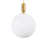 kelvo® ESTETICO KLV-101-0384 Κρεμαστό Φωτιστικό Οροφής για Λάμπα με Ντουί E27 AC 220-240V IP20 - Χρυσό Βούρτσας Πλατίνα & Λευκό - Μ40 x Π40 x Υ58cm - Image 4