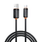 XO NB302 Καλώδιο Ταχείας Φόρτισης & Μεταφοράς Δεδομένων USB-A σε Type-C 3A Μαύρο 1m
