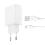 XO L159 QC18W Φορτιστής Γρήγορης Φόρτισης USB-A με Καλώδιο Micro USB