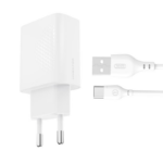 XO L159 QC 18W Φορτιστής Γρήγορης Φόρτισης USB-A με Καλώδιο Type-C
