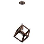 GLOBOSTAR® CUBE 00793 Μοντέρνο Κρεμαστό Φωτιστικό Οροφής με Ντουί 1 x E27 AC 220-240V IP20 - Χάλκινο - Μ25 x Π25 x Υ25cm - Image 3