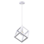 GLOBOSTAR® CUBE 00802 Μοντέρνο Κρεμαστό Φωτιστικό Οροφής με Ντουί 1 x E27 AC 220-240V IP20 - Λευκό - Μ25 x Π25 x Υ25cm - Image 3