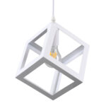 GLOBOSTAR® CUBE 00802 Μοντέρνο Κρεμαστό Φωτιστικό Οροφής με Ντουί 1 x E27 AC 220-240V IP20 - Λευκό - Μ25 x Π25 x Υ25cm - Image 4