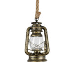 GLOBOSTAR® BARBAROSSA 01705 Vintage Κρεμαστό Φωτιστικό Οροφής με Ντουί 1 x E27 AC 220-240V IP20 - Μπρούτζινο - Μ18 x Π18 x Υ28cm - Image 2