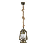 GLOBOSTAR® BARBAROSSA 01705 Vintage Κρεμαστό Φωτιστικό Οροφής με Ντουί 1 x E27 AC 220-240V IP20 - Μπρούτζινο - Μ18 x Π18 x Υ28cm - Image 4