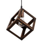 GLOBOSTAR® CUBE 00793 Μοντέρνο Κρεμαστό Φωτιστικό Οροφής με Ντουί 1 x E27 AC 220-240V IP20 - Χάλκινο - Μ25 x Π25 x Υ25cm - Image 2