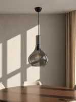 GLOBOSTAR® ΤΟΝΕ 206-0044 Μοντέρνο Κρεμαστό Φωτιστικό Οροφής με Ντουί 1 x E27 AC 220-240V IP20 - Διάφανο  - Μ20 x Π20 x Υ36cm - Image 2